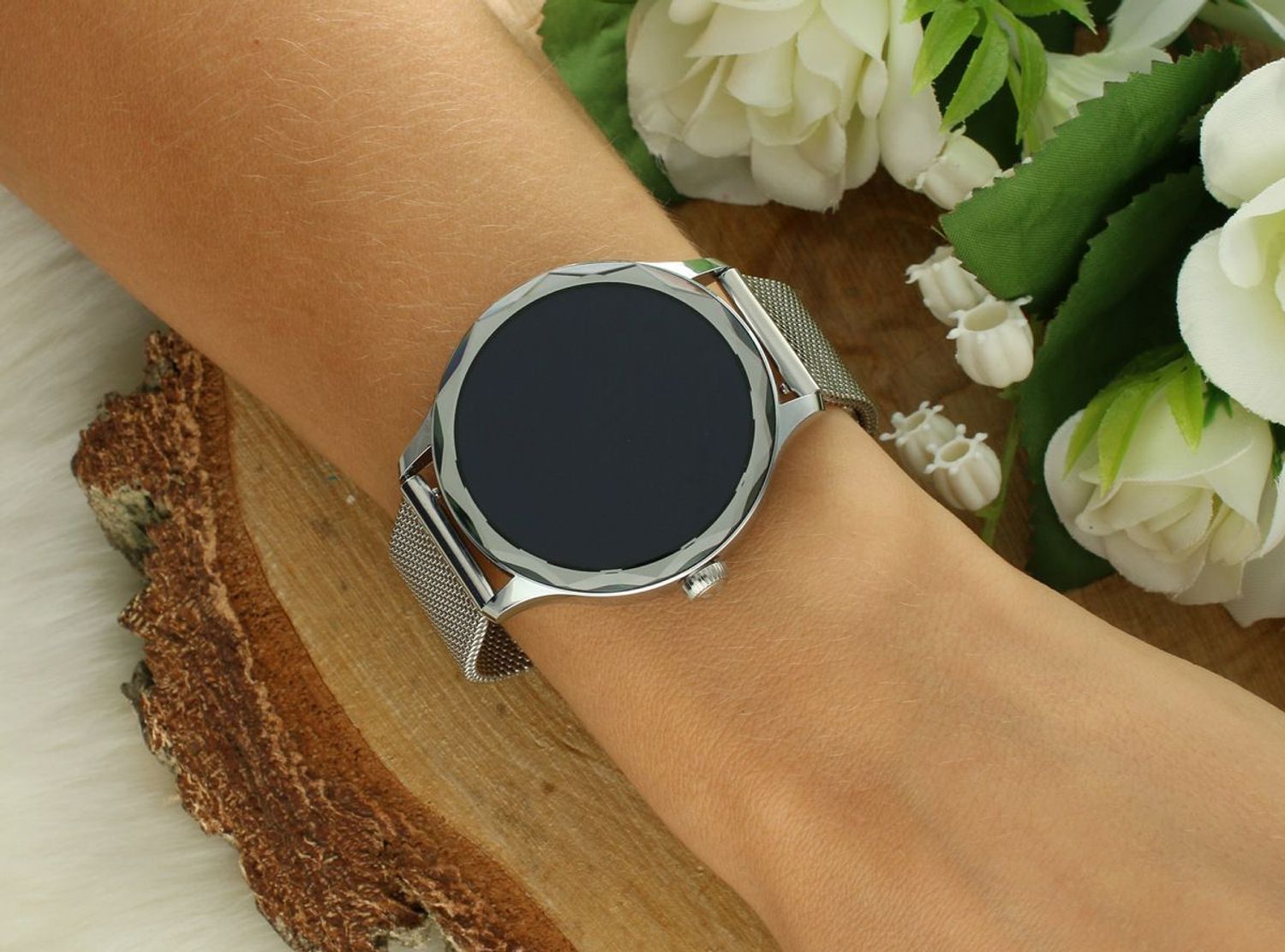 Smartwatch damski Garett Viva srebrny stalowy + pasek (1).jpg